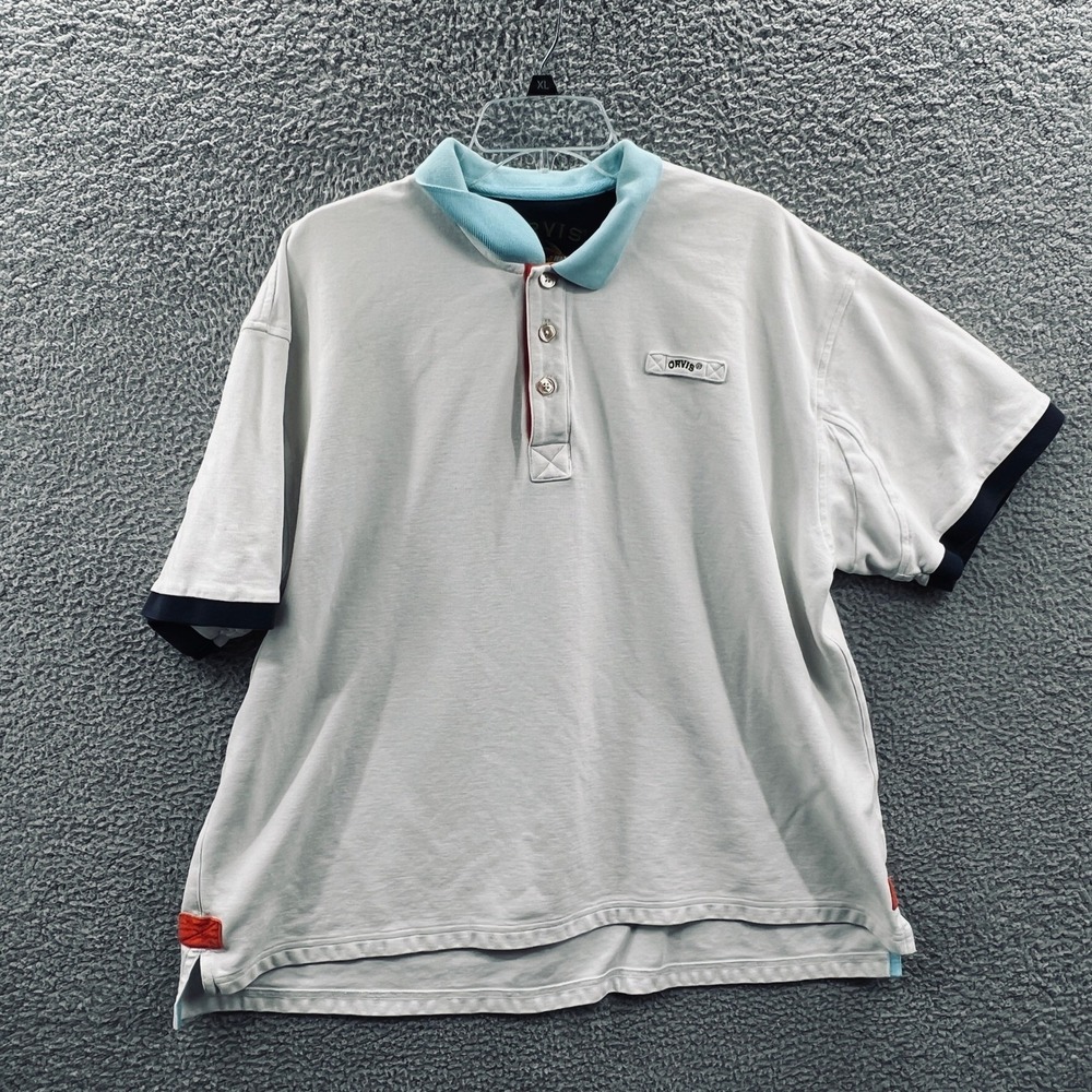 Orvis Men Polo Shirt XXL White Fly Fishing Logo Casual Classic Preppy Minimalist